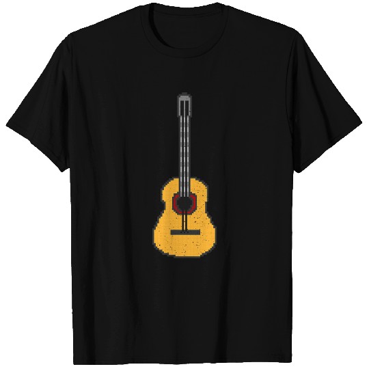 Funny Guitar Pixel art acoustic guitar 8 bit pixel art guitar T-Shirts