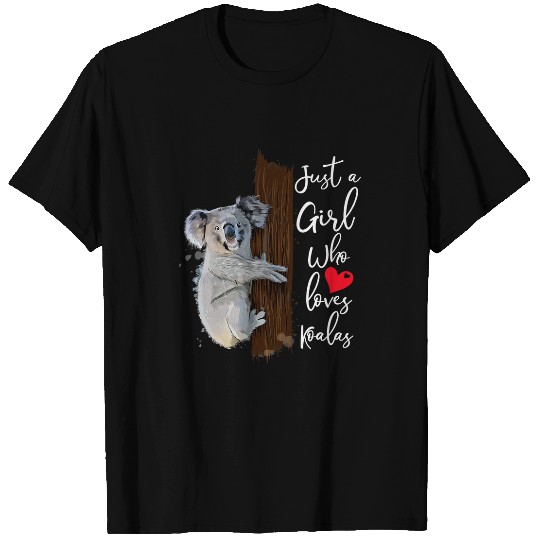 Funny Bear Just A Girl Who Loves Koalas Watercolor Koala Womens Girls1 Cute Bears T-Shirts