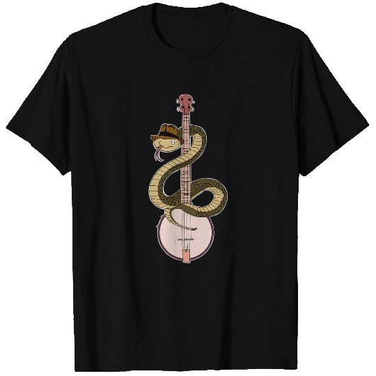 Funny Banjo Snake Banjo Music Country Southern Backwoods Cottage Core T-Shirts