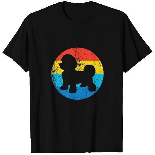 Bichon Pet Frise Breed Silhouette Retro 1970s Circle 3 T-Shirts