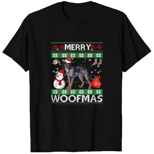 Coonhound Pet Bluetick Coonhound Dog Merry Woofmas Christmas Costume T-Shirts