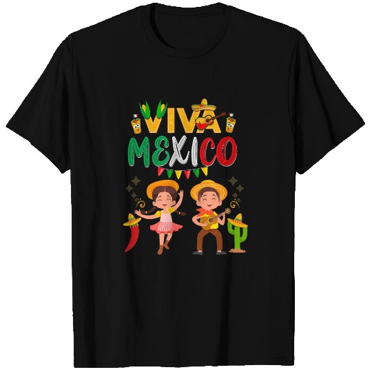 Funny Guitar Viva Mexico Boy Girl Maracas Guitar Mexican Independence 2 T-Shirts