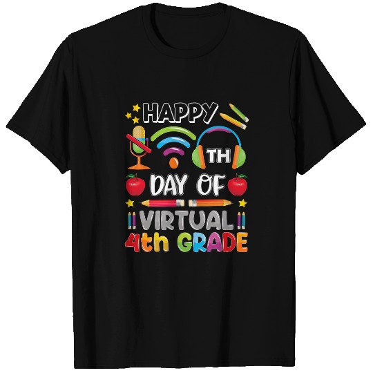 Happy 100th Day of Virtual 4th Grade Teacher or Student 1 T-Shirts