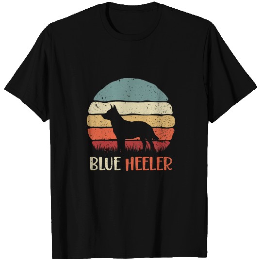 Australian Cattle Pet Vintage Blue Heeler Australian Cattle Dog Retro Sunset 70s T-Shirts