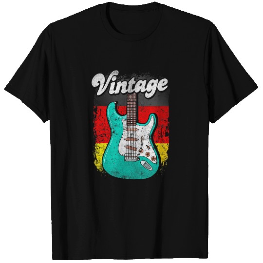 Funny Guitar Germany Flag vintages Guitar Retro Music Band Guitarist Stuff 1 Guitarist T-Shirts