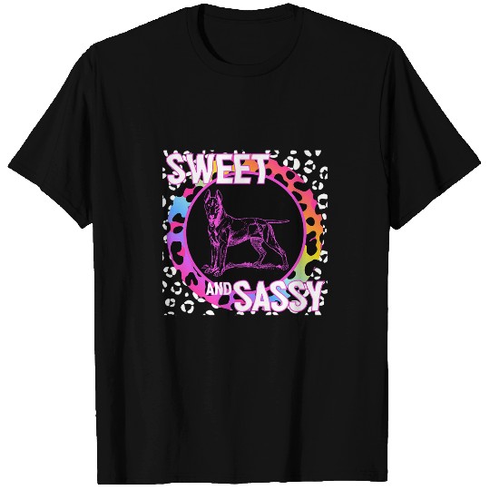 Bull Terrier Pet 90s Nostalgia Rainbow Leopard Print Tropical T-Shirts