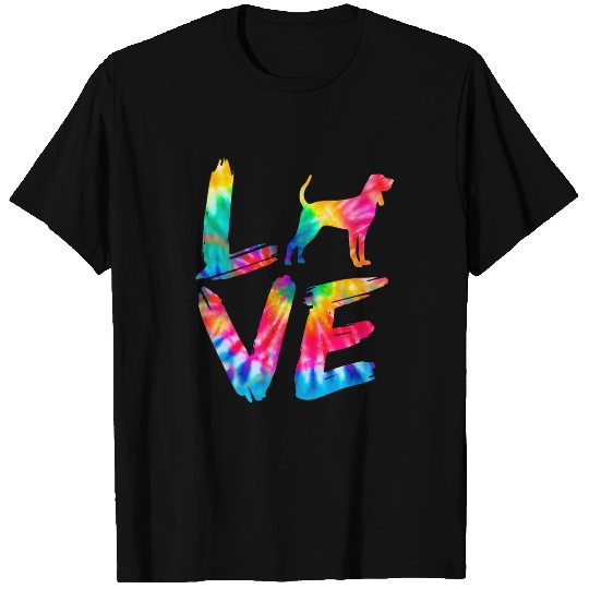 Coonhound Pet Redbone Coonhound Tie Dye Love Dog Mom Dad T-Shirts
