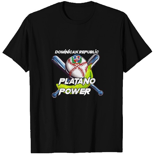 Sport Baseball Dominican Republic Platano Power Baseball Patriotic T-Shirts