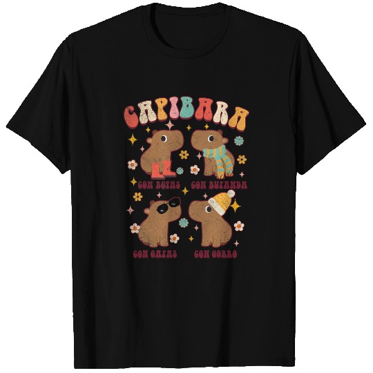 capybaras Mammal Capiraba Spanish Teacher Bilingual Teacher capybaras Groovy T-Shirts
