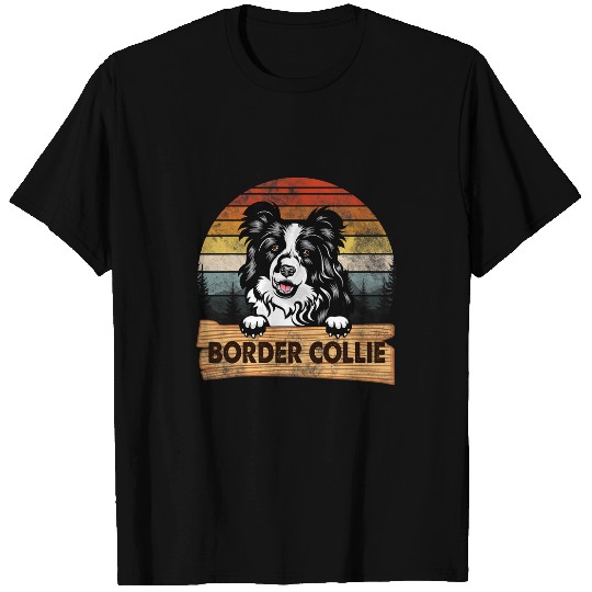 Border Collie Pet Vintage Border Collie Funny Retro Gift Dog Lover 1 1 T-Shirts