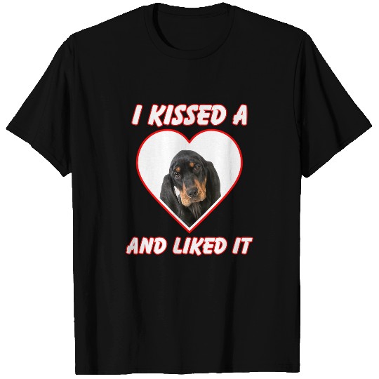 Coonhound Pet I Kissed A Dog And Liked It Black and Tan T-Shirts