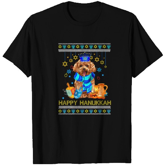 Poodle Pet Ugly Hanukkah Sweater Jewish Poodle Dog Menorah 273 T-Shirts