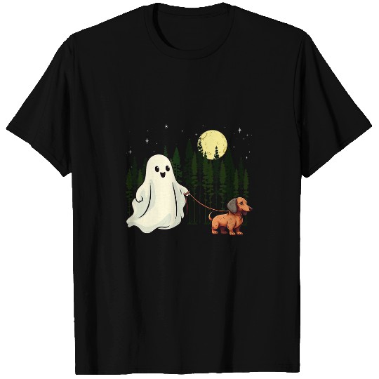 Dachshund Pet Walking ghosts Halloween Funny Kids Costume T-Shirts