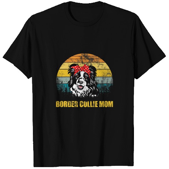 Border Collie Pet Vintage Border Collie Mom Funny Dog Lover Gifts T-Shirts