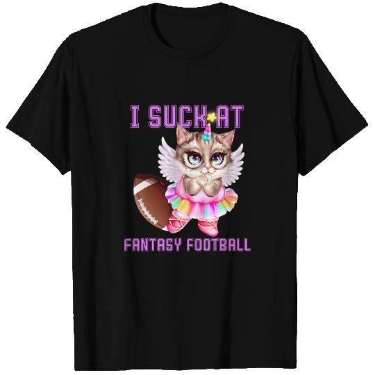 Sport American Football Rainbow Unicorns Unicat I Suck at Fantasy Football Loser T-Shirts