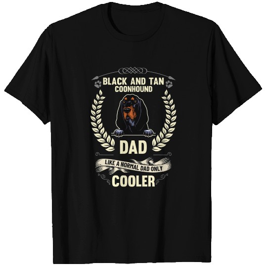 Coonhound Pet Mens Black and Tan Coonhound Dad Like A Normal Dad Only Cooler T-Shirts
