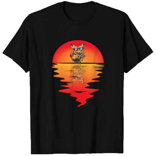 Chinchilla Mammal Funny Drinking Lemon Retro Sunset Rodent T-Shirts