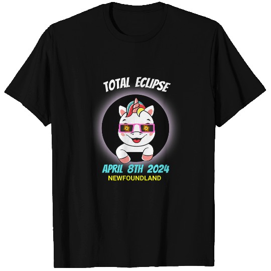 Newfoundland Pet Unicorns Total Solar Eclipse 040824 Souvenir T-Shirts