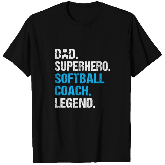 Sport Softball Dad Superhero Softball Coachs Funny Softball Coachs Humor T-Shirts