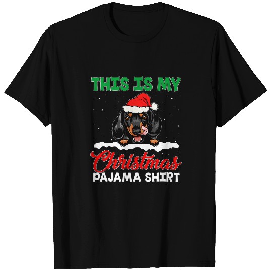 Dachshund Pet This Is My Christmas Pajama Santa Hat Lover 114 T-Shirts