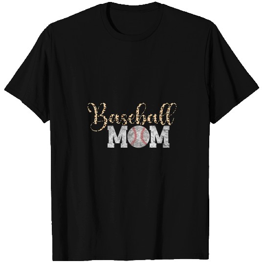 Sport Baseball Mom Leopard Funny Softball Mom Mothers Day 2 T-Shirts