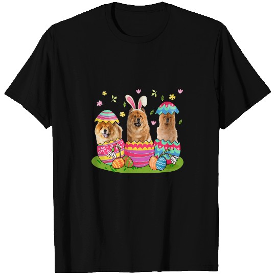 Chow Chow Pet Three Bunny Chow Chow Inside Easter Egg Happy Easter T-Shirts