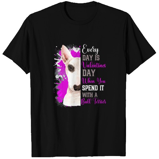 Bull Terrier Pet Funny Valentines Day Bull Terrier Mom Mother Cute Pink Bully T-Shirts