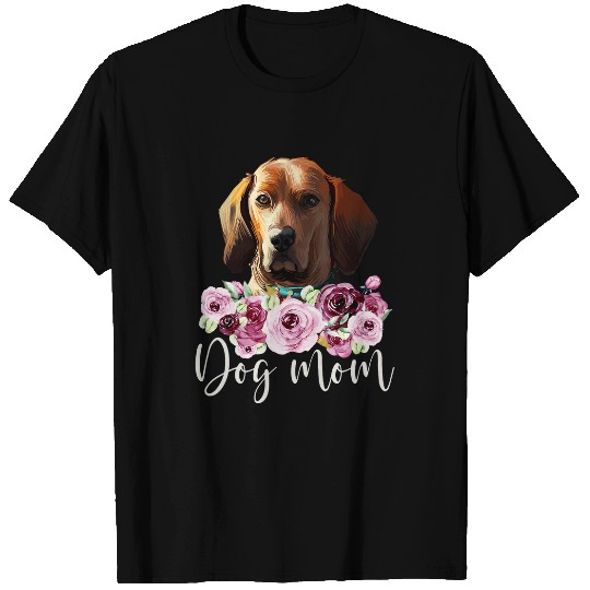 Coonhound Pet Redbone Coonhound Dog Mom Floral T-Shirts