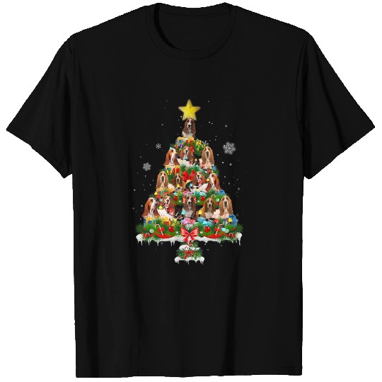 Basset Hound Pet Christmas Tree Dog Lover xmass Funny Gift T-Shirts