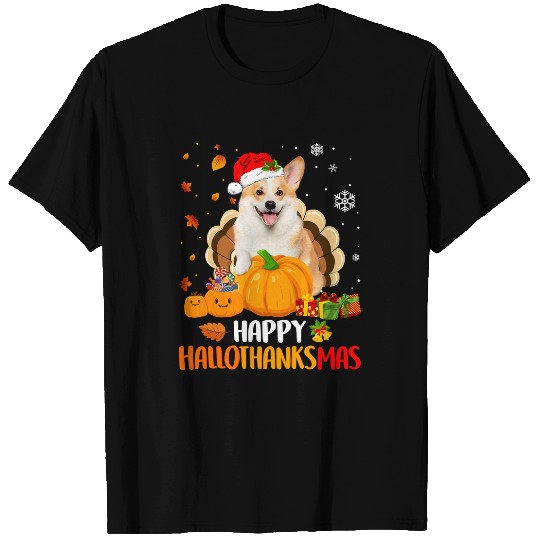 Corgi Pet Dog Halloween Merry Christmas Happy Hallothanksmas 83 T-Shirts
