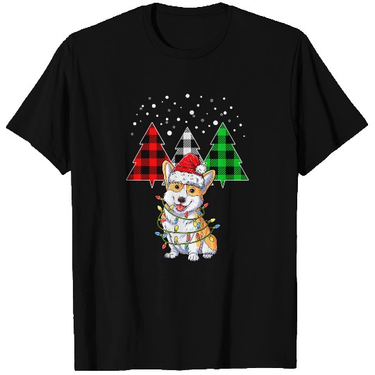 Corgi Pet Dog Funny Merry Christmas Corgi Tree Lights xmass Welsh Corgi 38 T-Shirts