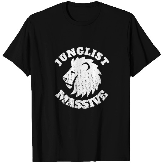 Funny Drummer Junglist Drum and Bass Music EDM DnB Lion T-Shirts