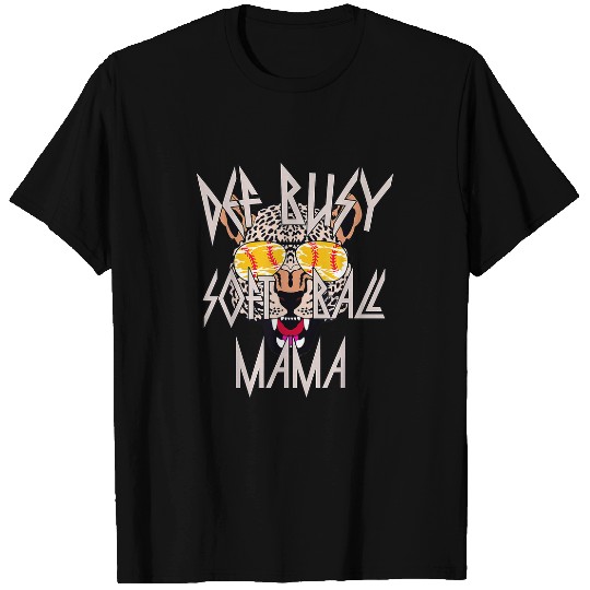 Sport Softball Leopard Funny Softball Mom Life Cute Def Busy Softball Mama T-Shirts