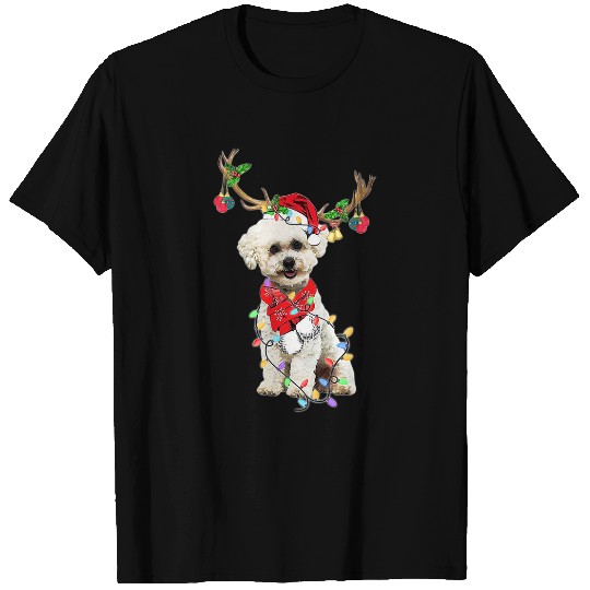 Bichon Pet Frise Funny Bichon Frise Reindeer Christmas Dogs Christmas Light T-Shirts