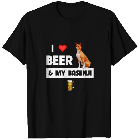 Basenji Pet Beer I Love Beer and My Basenji Mom Dad Dog Drinking Pet Parent T-Shirts