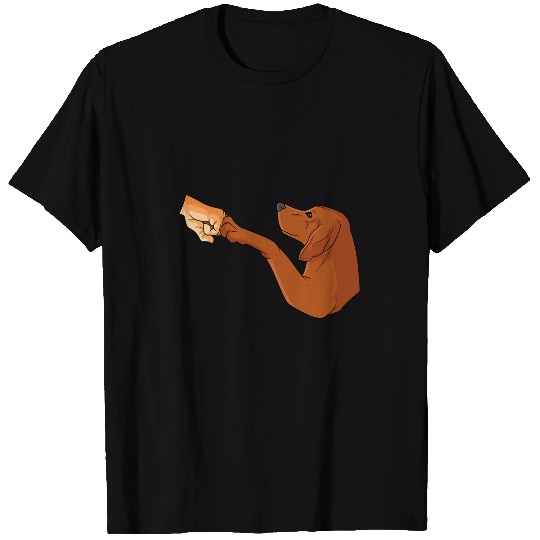 Coonhound Pet Redbone Coonhound fist to human hand T-Shirts