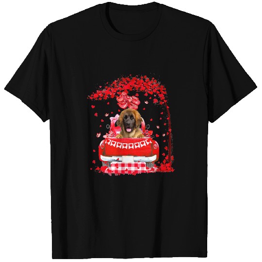 Leonberger Pet Cute Red Truck Leonberger Valentines Day Costume Boy Girl T-Shirts