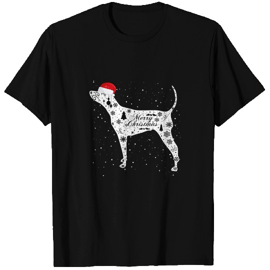 Coonhound Pet Merry xmass Black Tan Coonhound Dog Christmas T-Shirts
