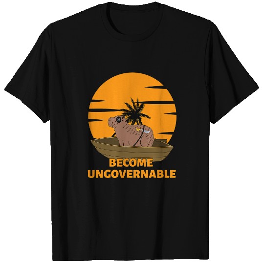 capybaras Mammal Become Ungovernable Pirate capybaras Big Rodent Meme T-Shirts