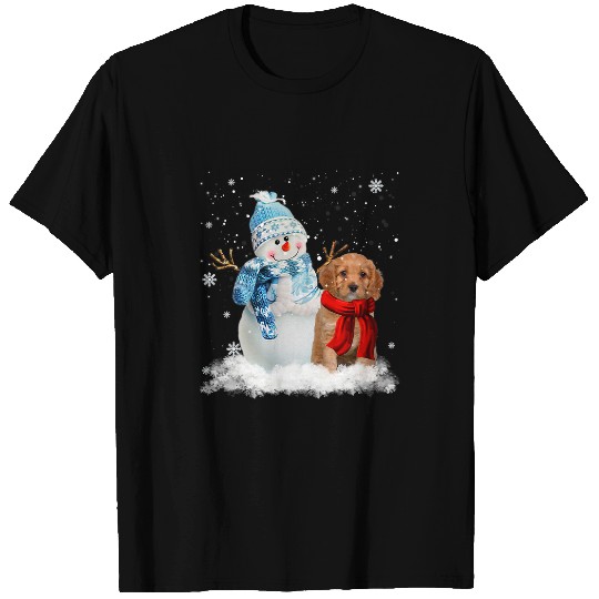 Cavapoo Pet Funny Cavapoo Christmas Snowman Christmas Pajama T-Shirts