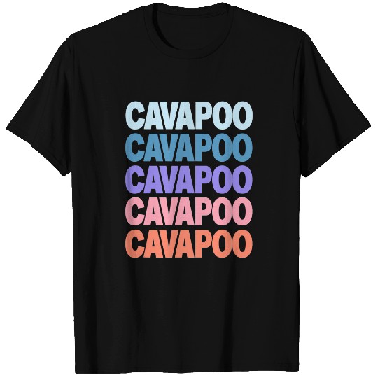Cavapoo Pet Funny Modern Repeated Text Design T-Shirts