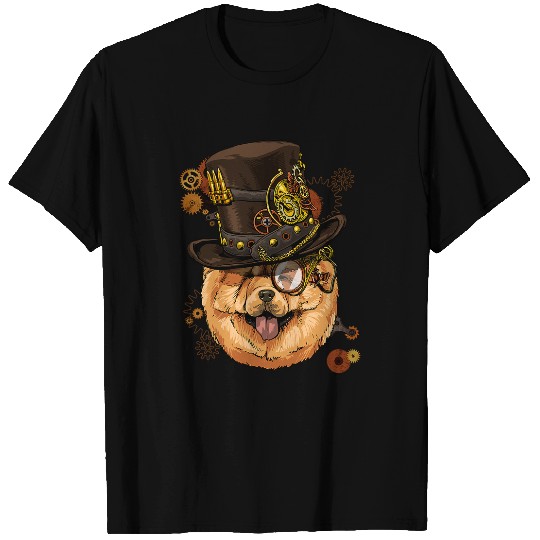 Chow Chow Pet Steampunk Gothic Chow Chow Dog Face Pet Puppy T-Shirts