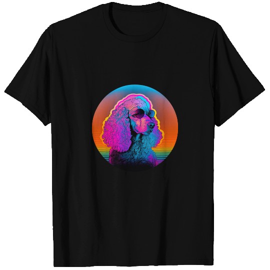 Poodle Pet Synthwave Poodle in the 80s T-Shirts