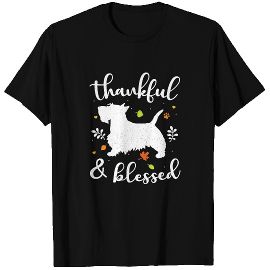 Scottish Terrier Pet Thanksgiving Dog Thankful Blessed Mom T-Shirts