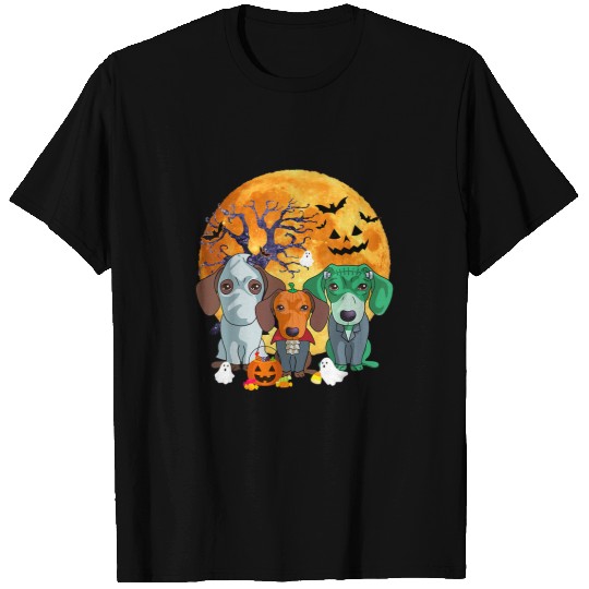 Dachshund Pet Halloween Zombie Jack O Lantern Pumpkin 113 T-Shirts