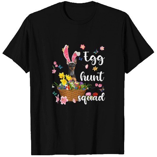 Miniature Pinscher Pet Happy Easter Day Easter Colorful Egg Hunt T-Shirts