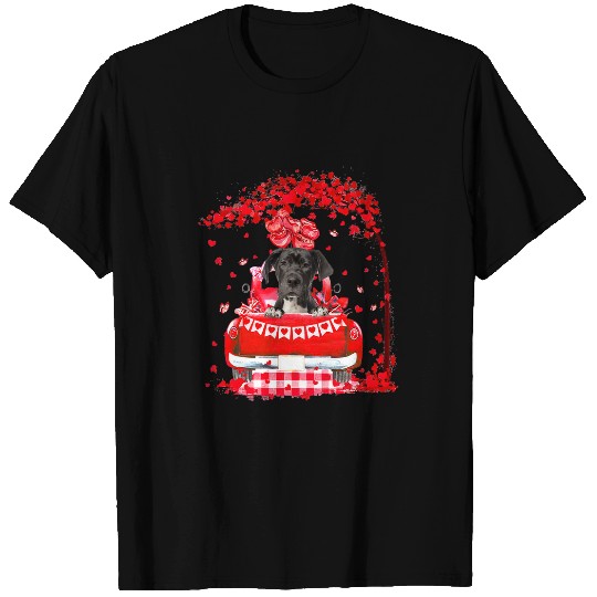 Great Dane Pet Cute Red Truck Great Dane Valentines Day Costume Boy Girl T-Shirts