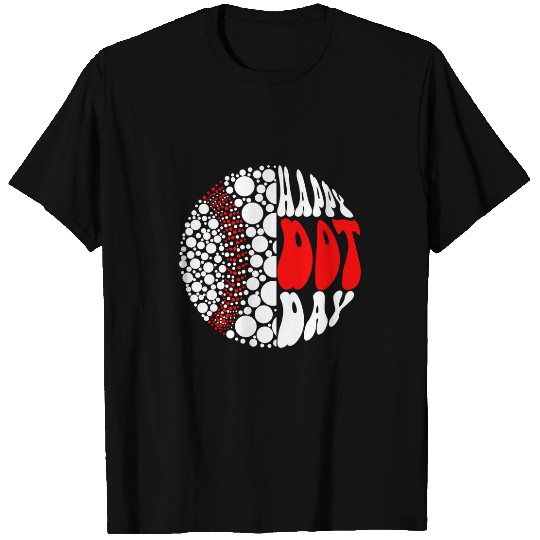 Sport Baseball Retro Groovy Baseball Ball With Polka Dots Happy Dot Day Boy T-Shirts