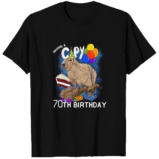 capybaras Mammal 70th Birthday capybaras Theme Party Funny Meme Men Women T-Shirts