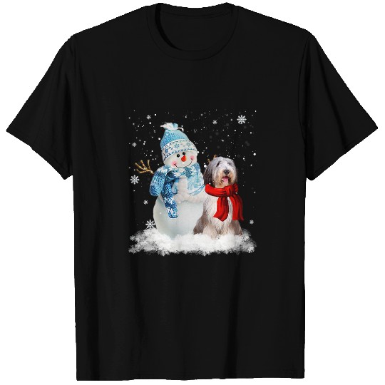 Bearded Collie Pet Funny Bearded Collie Christmas Snowman Christmas Pajama T-Shirts